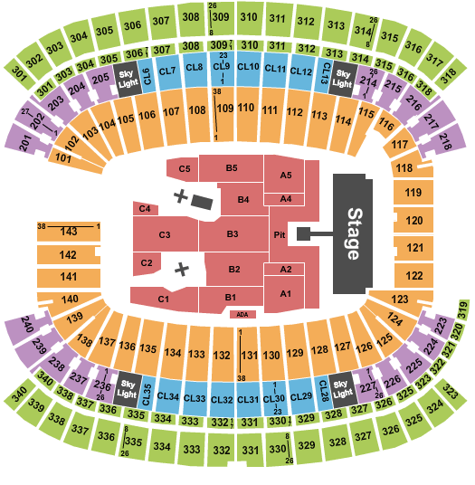 Gillette Stadium AC/DC Seating Chart